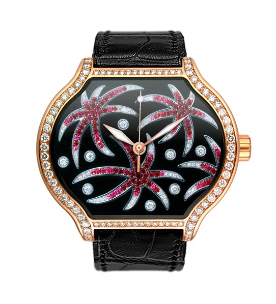 Replica DeLaCour City Medium Heart Rider Fire Rose Gold Diamond WAPG0268-0998 Replica Watch